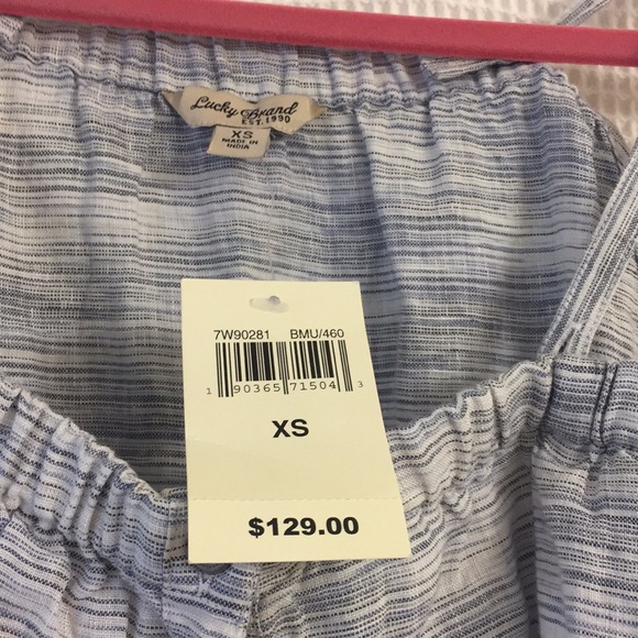 Lucky Brand Linen Midi Dress, Linen Blue/White - Picture 4 of 7